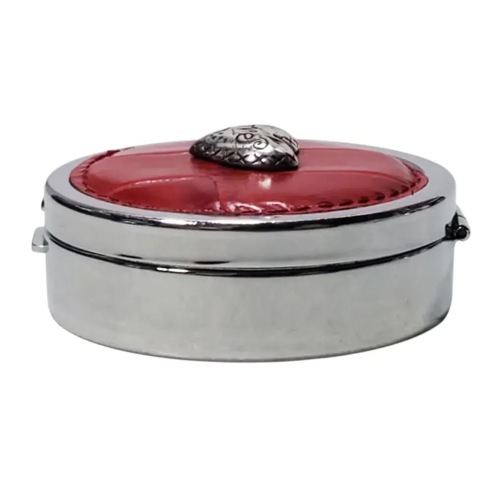BRIGHTON PILL BOX Love Beat COLLECTION Red W/ Silver Heart - Picture 3 of 10